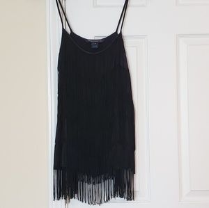 Fringed spaghetti strap sleeveless top
